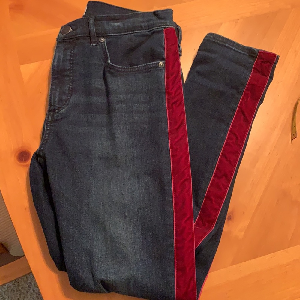 Loft Tuxedo Stripe Skinny jeans size 6/28